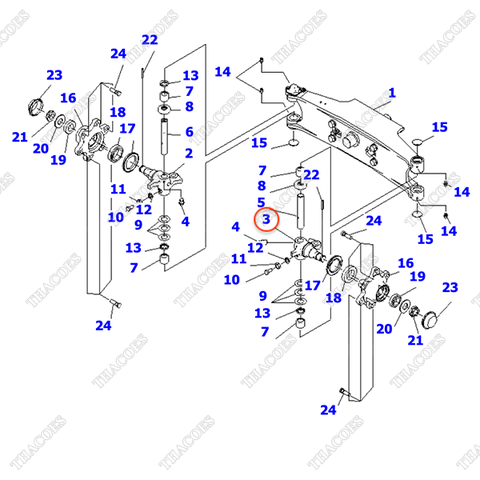 Khớp lái trái 3EB-24-51222; 3EB-24-51221