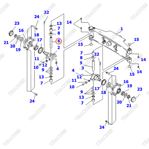 Trục ắc phi nhê phải 3EB-24-51272 (K8)
