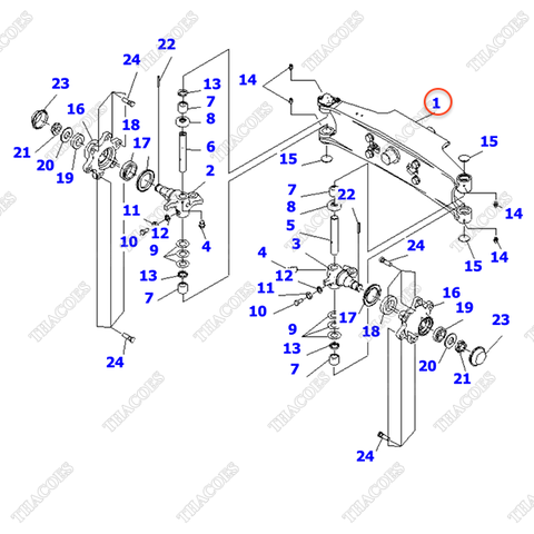 Cầu lái sau 3EB-24-51114UA; 3EB-24-51112UA; 3EB-24-51114SG; 3EB-24-51112YA
