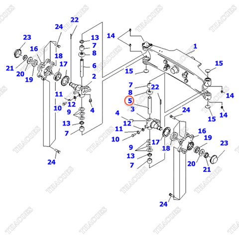 Trục ắc phi nhê trái 3EB-24-51261; 3EB-24-51260 (K8)