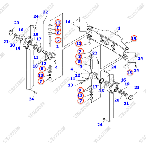 Bộ vòng bi phi nhê bánh trái 3EB-24-05130 (K8)