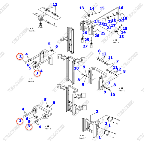 Bạc trượt khung nâng 3EB-71-51640 (3T3L)