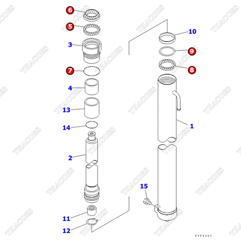 Bộ gioăng phớt KB3055A-00058 (K23) (2T2L) (5,5m-6m)