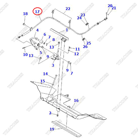 Cáp chân ga 3EB-37-61140; 3EB-37-41141; 3EB-37-61142