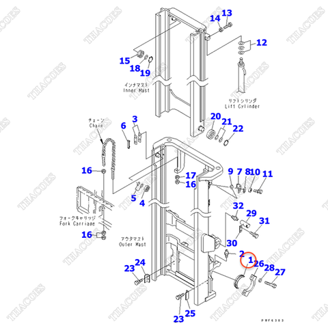 (2T2L, 3T3L) Bạc đệm chân cột 3EB-71-51290