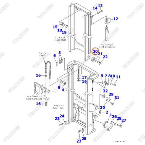 Vòng bi nâng hạ 37B-9AA-1532 (L)