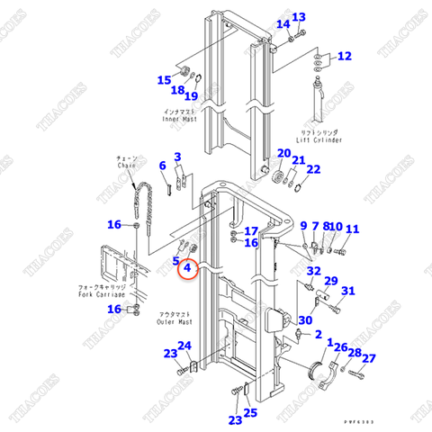 Vòng bi nâng hạ 37B-9AA-1122 (M)
