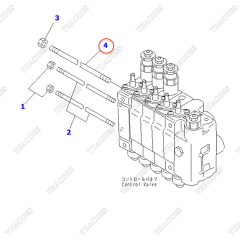 (3sv) Bulong 2 đầu ren 30A-61-12020; KBT112110111 (1 cái)