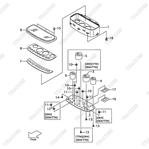 (1) Cụm đồng hồ hiển thị 230C2-40101 (inc 1-4, 6-18)