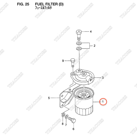 Lọc dầu nhiên liệu tinh 20801-02021