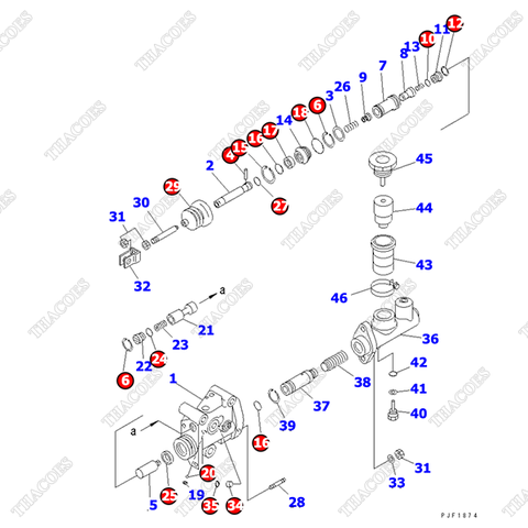 (WC) Bộ phớt booster côn trên MY219-8073-00 (K13)