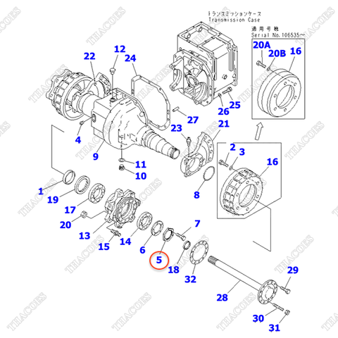 Ecu 3EC-21-36220 (hãm vòng bi moay ơ)