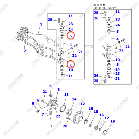 Vòng bi kim 3EC-24-31780; 307-15-11930 (K8)