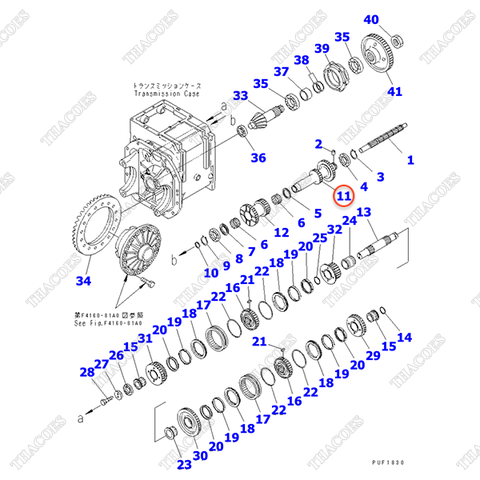 Trục bánh răng 3EC-14-31150