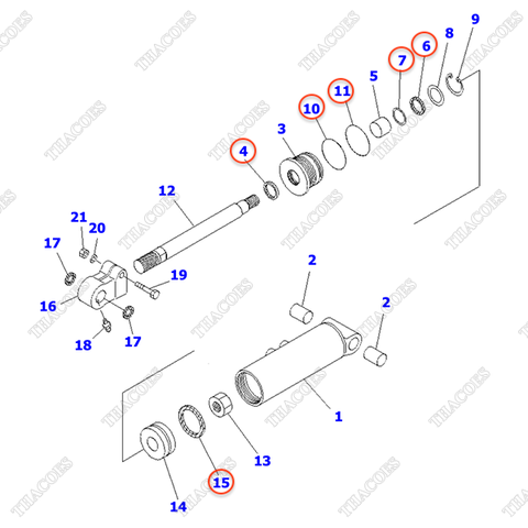Bộ phớt xi lanh 3EC-64-05020; 3EC-64-05030