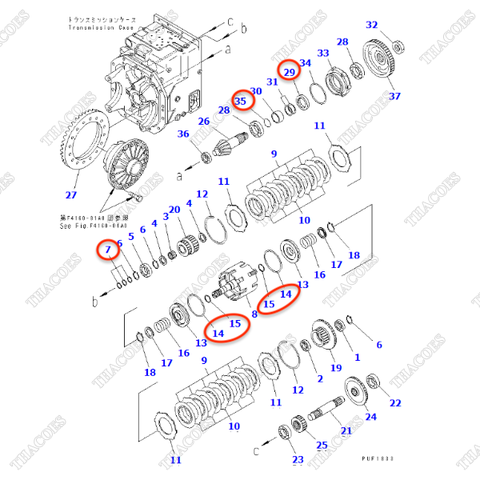 (1st) Bộ gioăng phớt ly hợp 3EC-15-05030