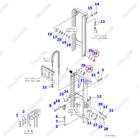Vòng bi nâng hạ 37C-9AA-3110 (S)