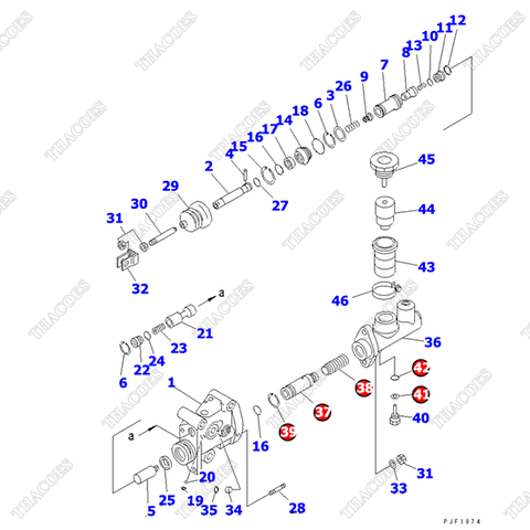 (WC) Bộ phớt côn trên MY212-8124-00; MY351-0046-00 (K14)