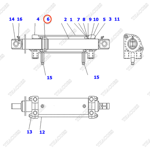 Phớt piston 30C-64-11160 (Kit)