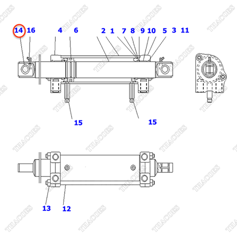 Bạc đệm 30C-64-11240; LN435-35-07565 (đầu ti xi lanh)