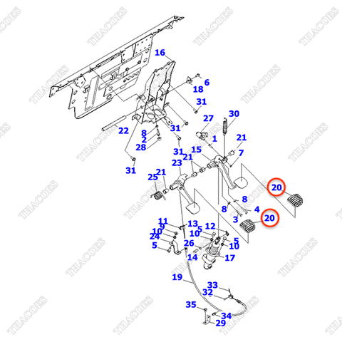 Cao su pedal 3EB-36-31130