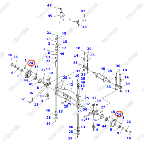 Moay ơ bánh xe 3EC-24-51230; 3EC-24-51231; 3EC-24-31311