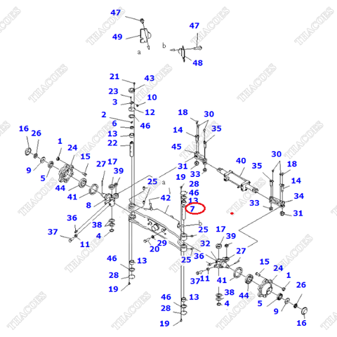 Trục ắc phi nhê trái 3EC-24-51340