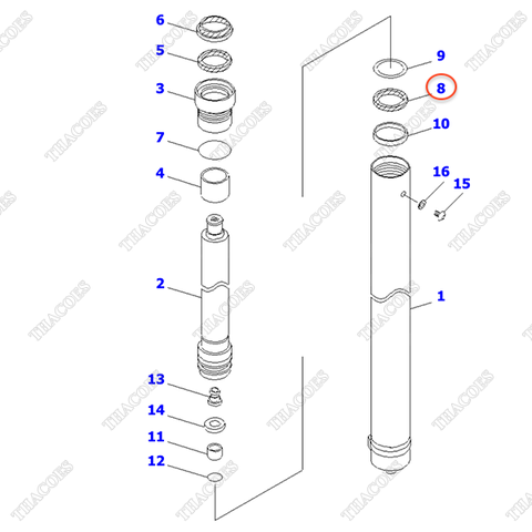 (Sau, R=L) Phớt piston 30B-63-12840 (K25) (3,7m-6m)