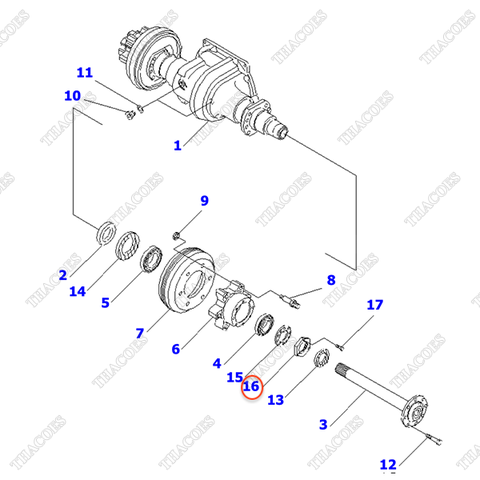 Nut 3BB-21-31240 (hãm vòng bi moay ơ)