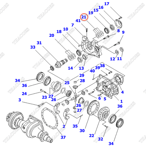Căn đệm 3EB-21-00050 (trục răng quả dứa)