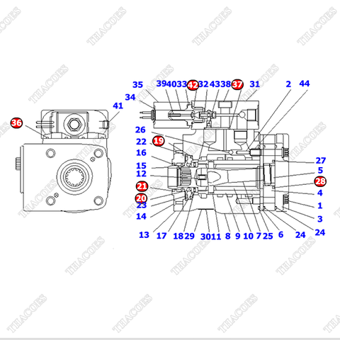 Bộ phớt van lái EABA0430A (có cảm biến góc lái) (K11)