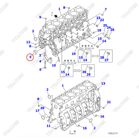 Bạc trục cam 6732-21-1411, 6732-21-1412