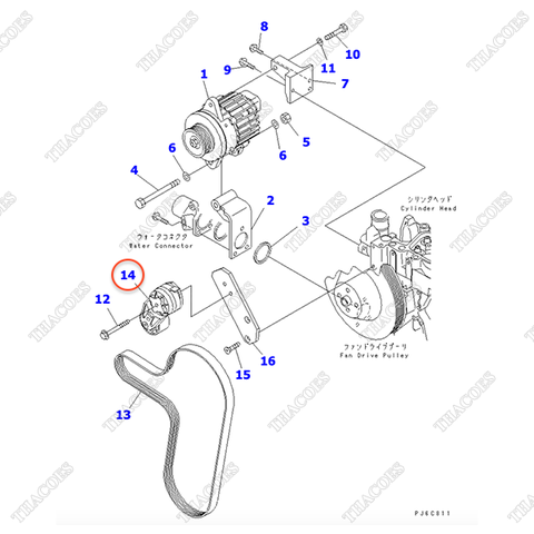 Puly tăng đai 6736-61-4120, 6732-62-4130, 6731-61-4141, 6736-61-4110, 6736-61-4150