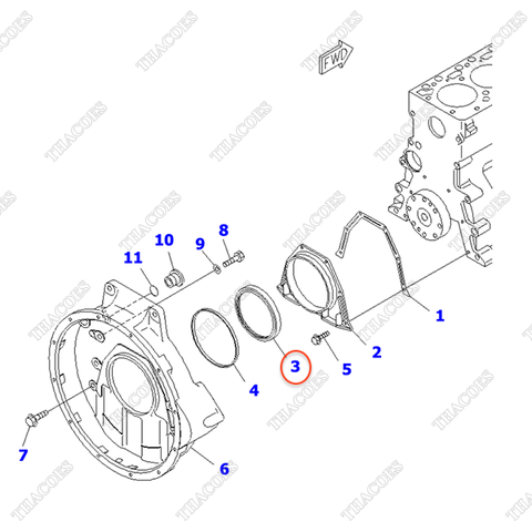 Phớt đuôi trục cơ 6735-K2-3000, 6732-21-4260, 6735-K2-3001