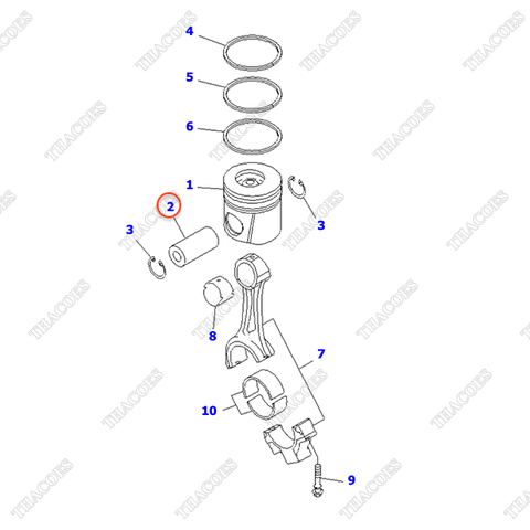 Ắc piston 6732-31-2410, 6731-31-2410