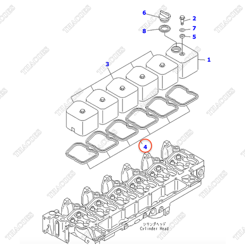 Gioăng nắp dàn cò 6732-11-8181, 6732-11-8180