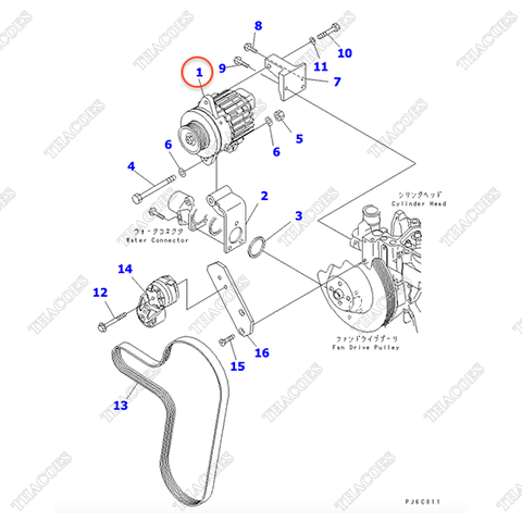Máy phát điện 600-821-3510, 600-861-3411, 6008-61-3420