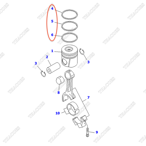 Xéc măng 6738-31-2031, 6732-31-2300, 6736-31-2030, 6735-31-2030