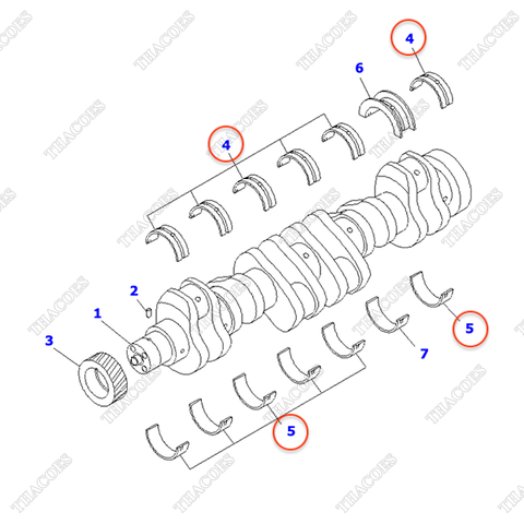 Bạc trục cơ balie 6736-21-8110, 6754-22-8320 (std)