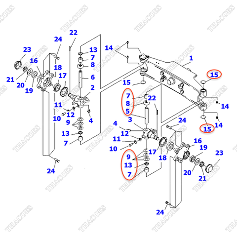 Bộ vòng bi phi nhê bánh trái 3EB-24-05110 (K27)