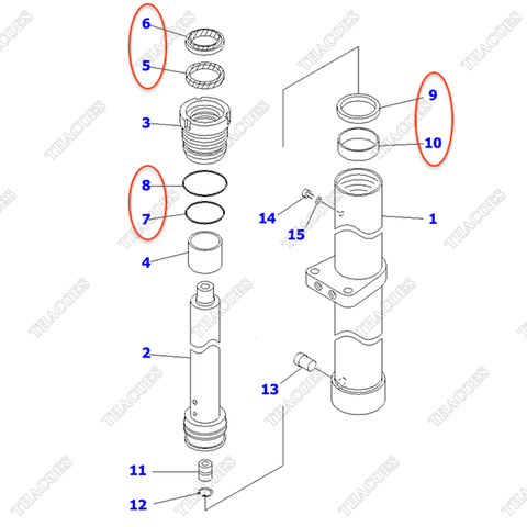 (Trước) Bộ phớt xi lanh 30B-63-05070 (K30)