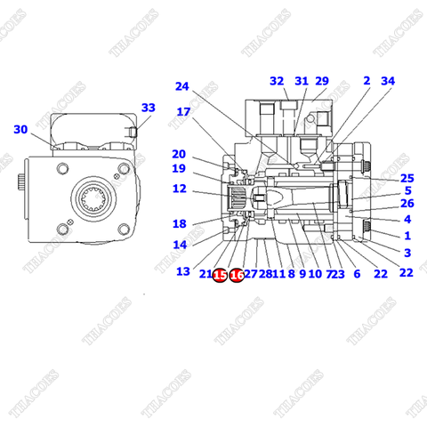 Bộ vòng bi van lái EA64009 (K13)