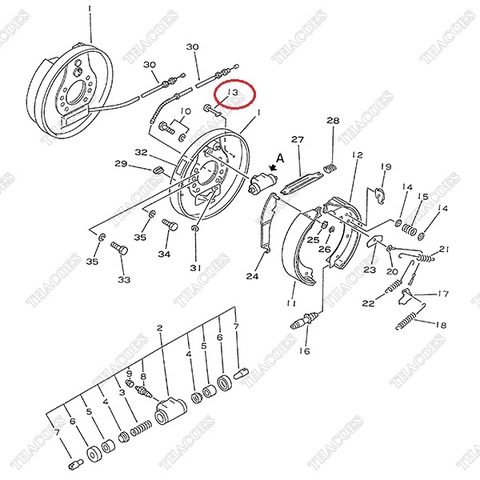 Chốt hãm guốc phanh 34B-30-14430; 3043231290; 3043231310; 34C-30-11840