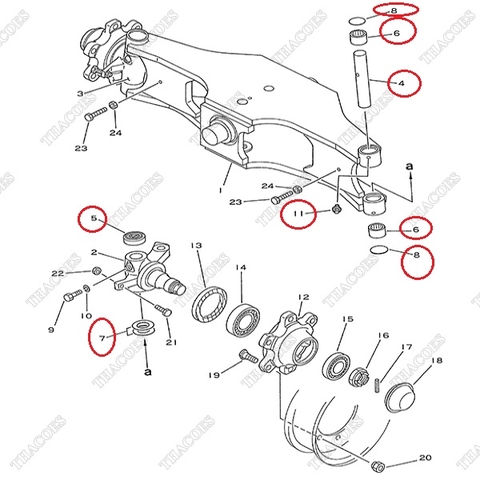 Bộ vòng bi ắc phi nhê 3EB-24-05060 (Kit)