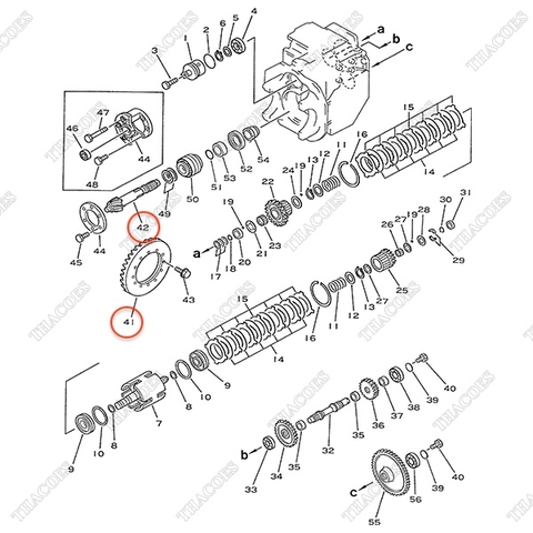 Cặp trục bánh răng quả dứa và vòng răng mặt trời số tự động 3EB-21-23041