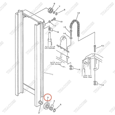 Vòng bi nâng hạ 37B-9AA-1531 (L)