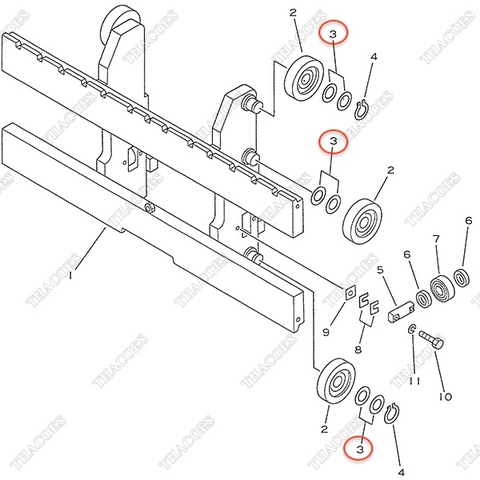 Bạc căn đệm bi giá nâng 3EB-71-00050