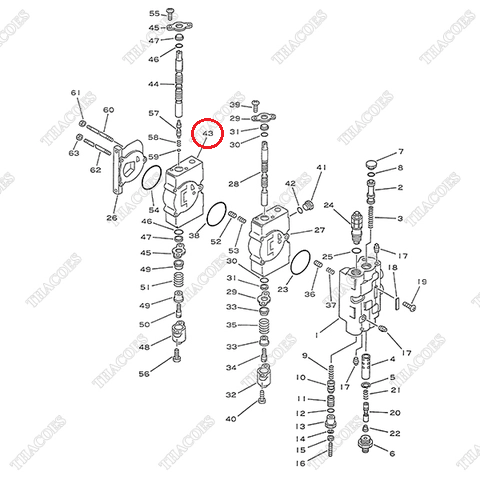 (2sv) Ngăn nghiêng cột 3EB-61-22240