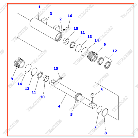 Cụm xi lanh lái 3EB-64-33110; 3EB-64-33112; 3EB-64-33111