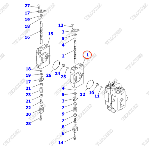 (4sv) Ngăn van công tác 30A-61-11850, 30B-61-11270 (tay 3)